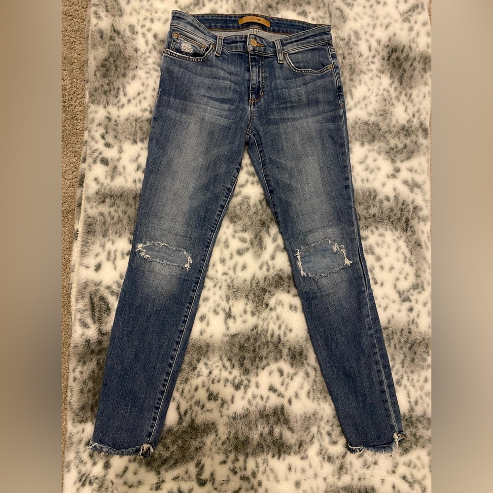 Joe’s Jeans Women’s The Icon Mid Rise Skinny ankle Jeans Size 27 raw hem
